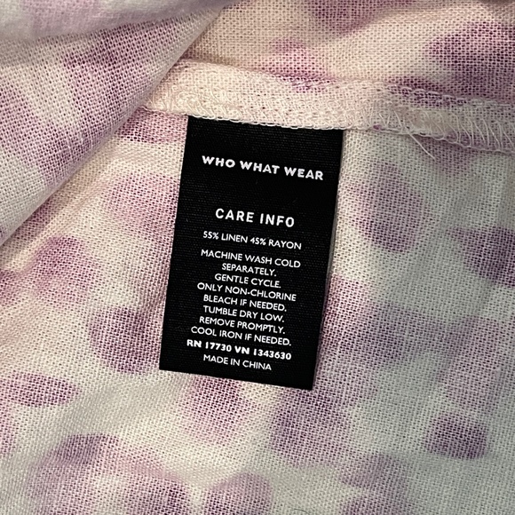 Who What Wear Midi Dress Women's M Linen Rayon Puff Sleeve Button Front - Picture 8 of 14